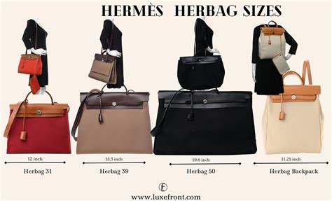 hermes herbag bag size